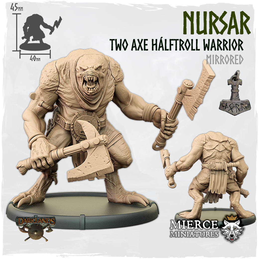 Nursar, Two Axe Hálftroll Warrior [mirrored]