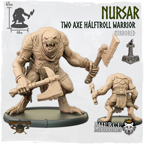 Nursar, Two Axe Hálftroll Warrior [mirrored]