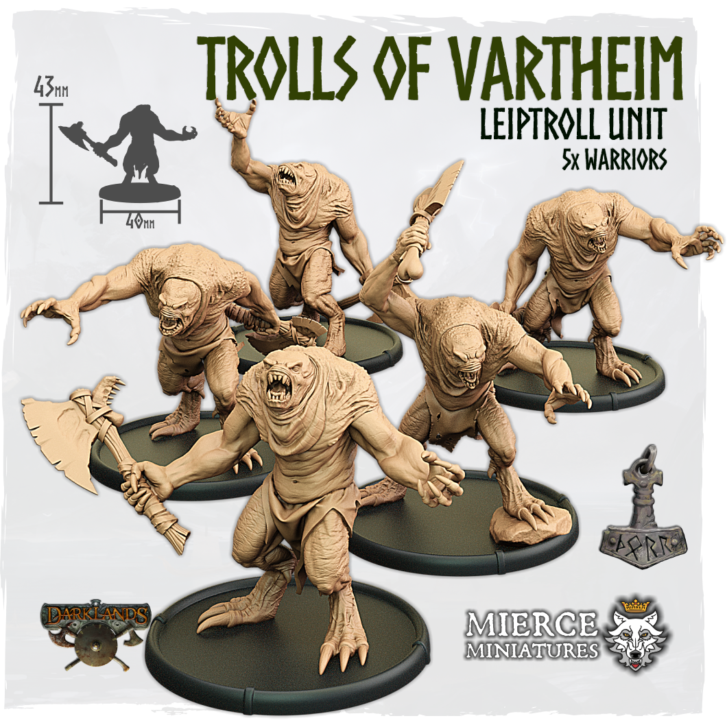 Trolls of Vartheim, Leiptroll Unit (5x warriors w cmd)