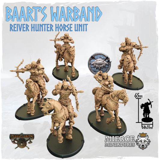 Baart's Warband, Reiver Hunter Horse Unit (5x warriors w cmd)