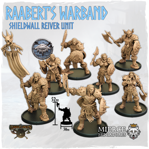 Raabert's Warband, Shieldwall Reiver Unit (7x warriors w cmd)