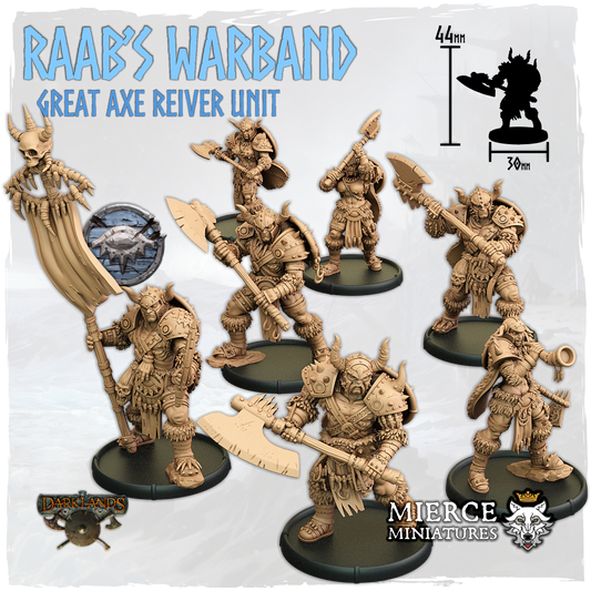 Raab's Warband, Great Axe Reiver Unit (7x warriors w cmd)