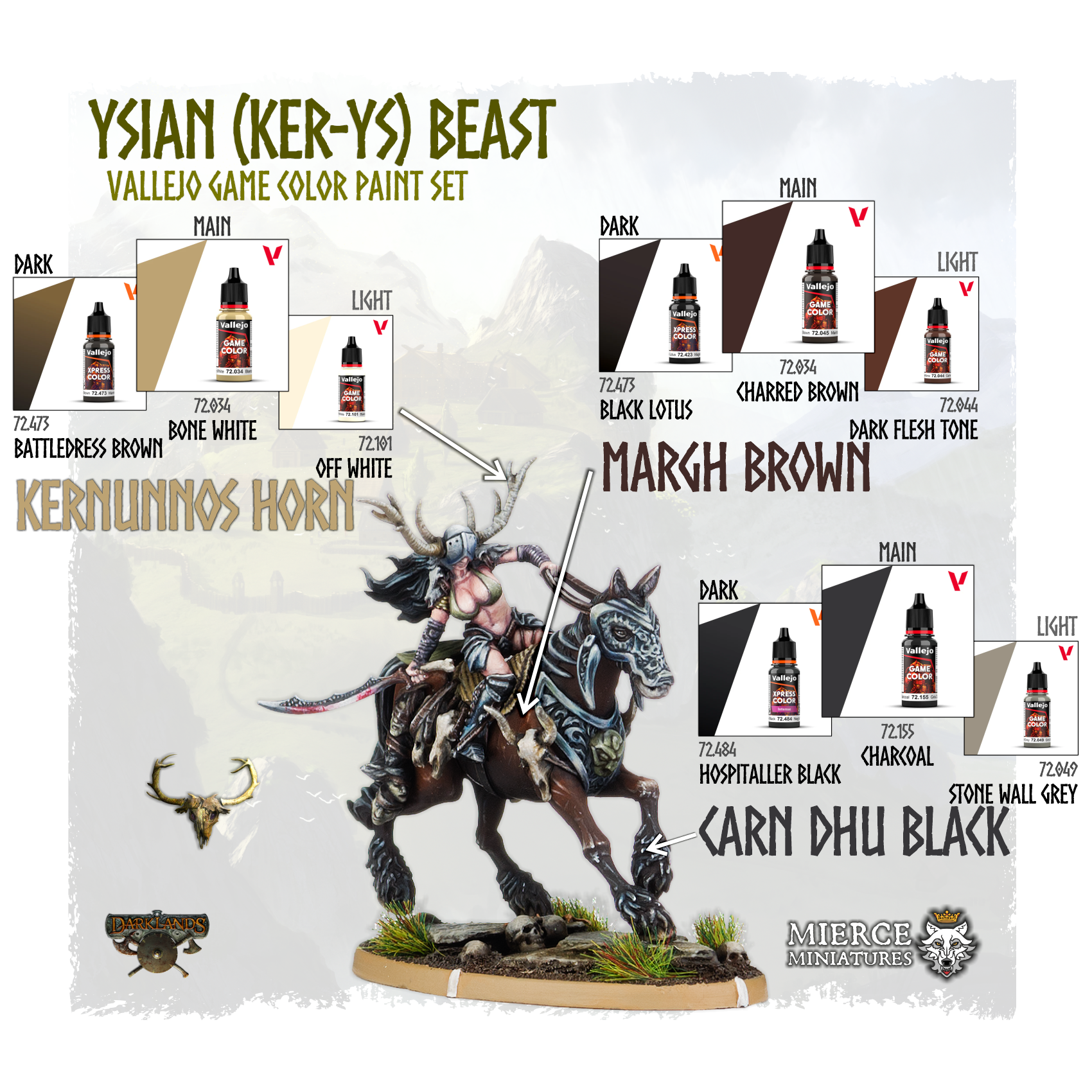 Ysian (Ker-Ys) Beast Paint Set (Vallejo Game Color)
