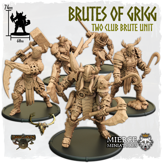 Brutes of Grigg, Two Club Brute Unit (5x warriors w cmd)