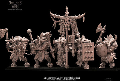 Minotaurs with Weapon and Shield Multi-Part Regiment