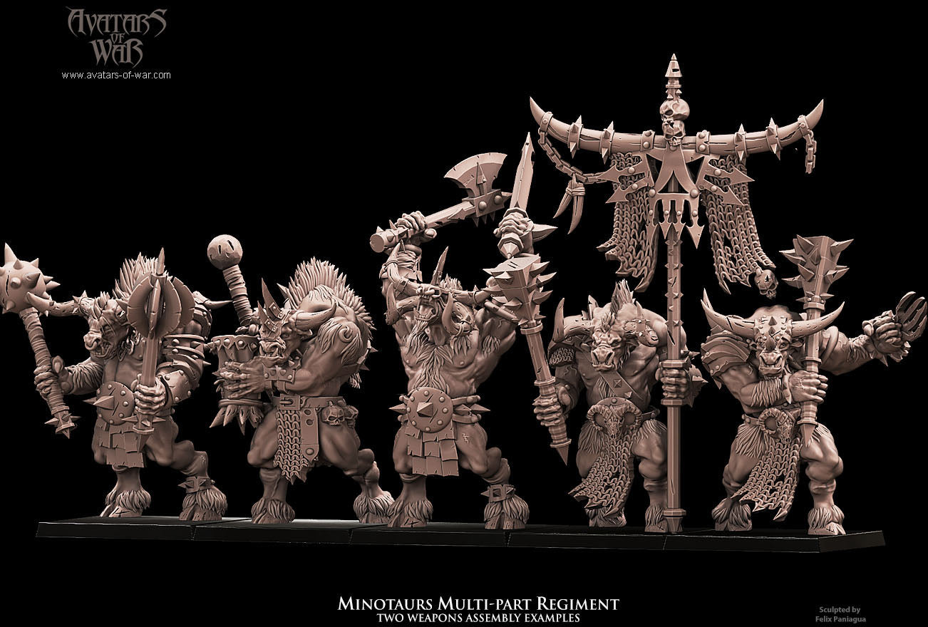 Minotaurs with Two Weapons Multi-Part Regiment