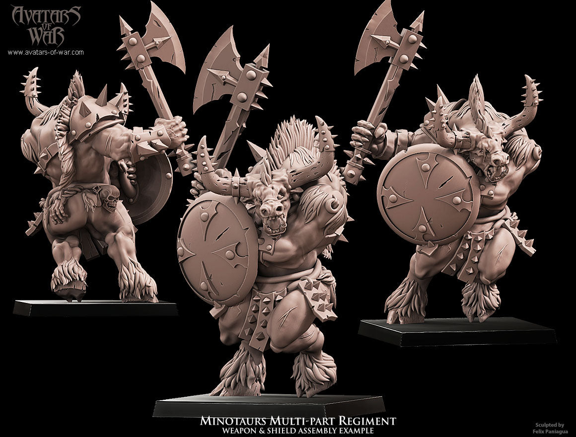 Minotaurs with Weapon and Shield Multi-Part Regiment
