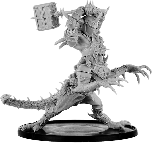 Kholukk, Ogre Drake of the Grimwald with Helmed Head and Hammer