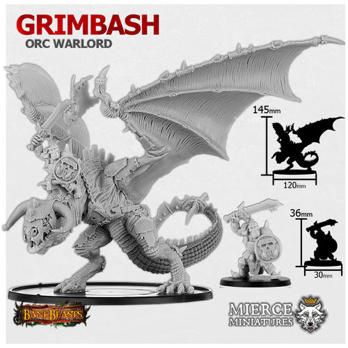 Grimbash, Orc Warlord on Foot and on Wyvern