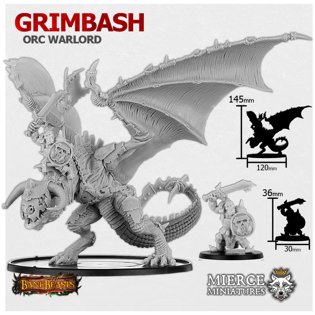 Grimbash, Orc Warlord on Foot and on Wyvern