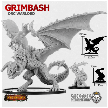 Grimbash, Orc Warlord on Foot and on Wyvern