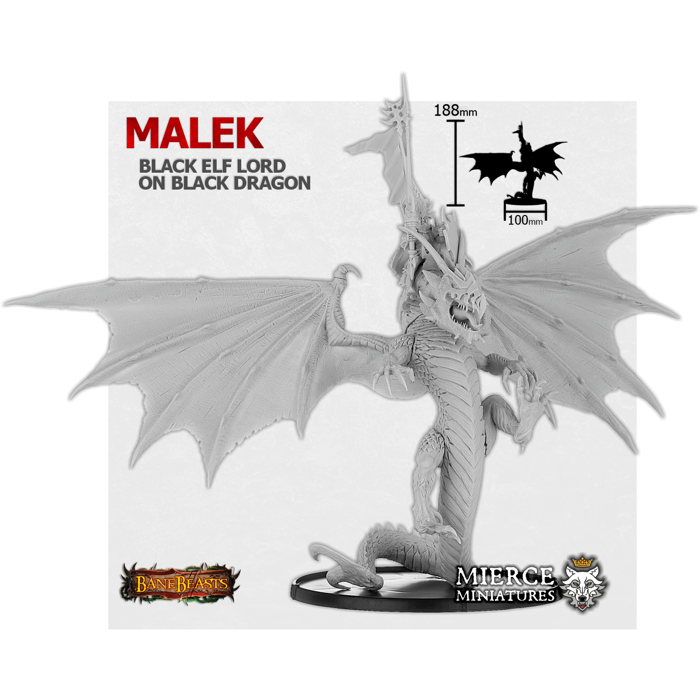 Malek, Black Elf Lord on Black Dragon