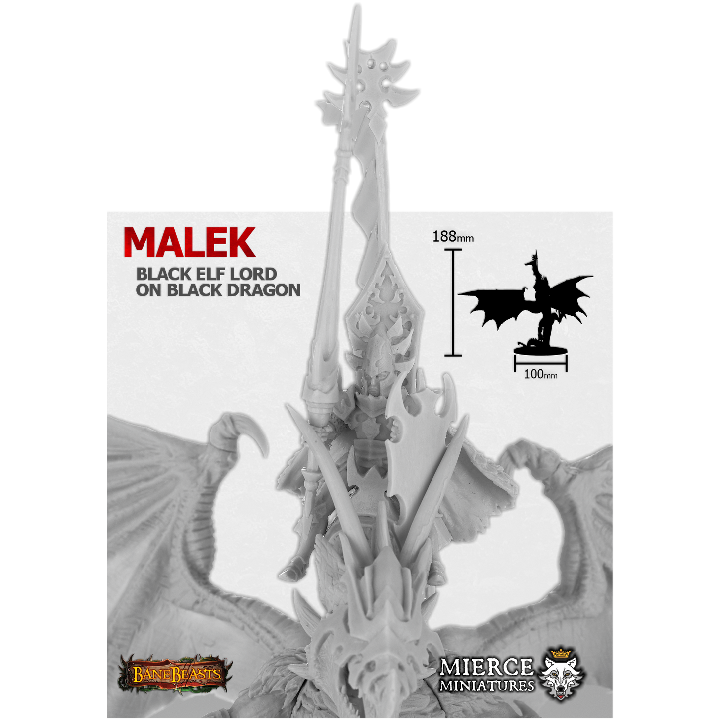 Malek, Black Elf Lord on Black Dragon