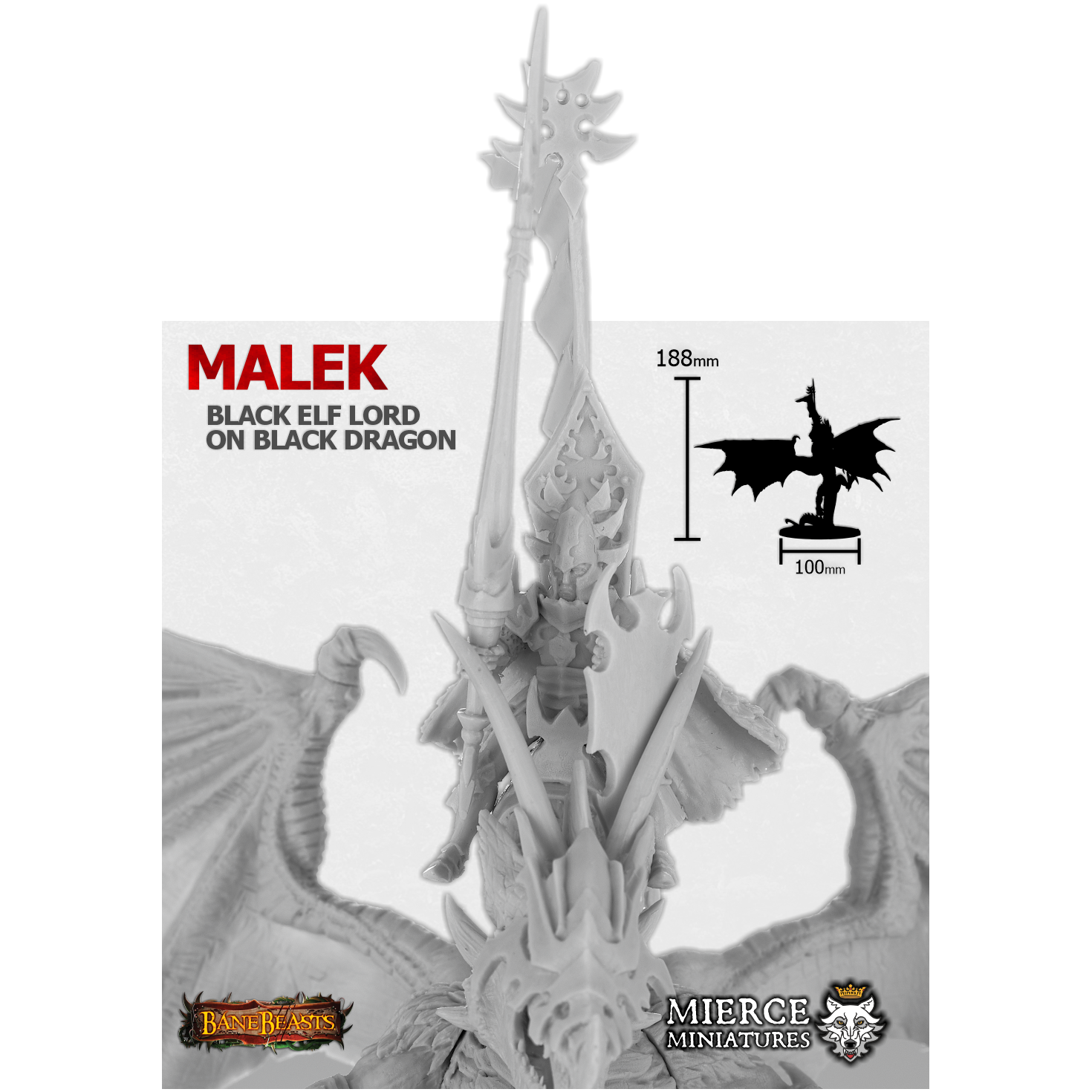 Malek, Black Elf Lord on Black Dragon