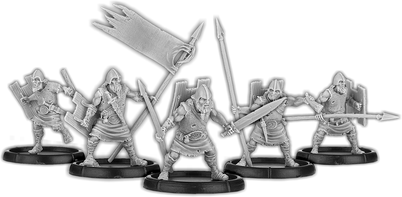 Veteran Spears of Dun Durn, Gairmorlom Unit (5x warriors w cmd)