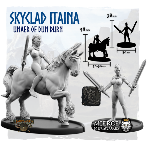 Skyclad Itaina, Umaer of Dun Durn on Foot and on Pony