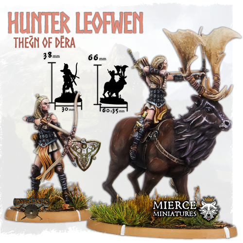 Hunter Leofwen, Theḡn of Dēra on Foot and on Great Hart