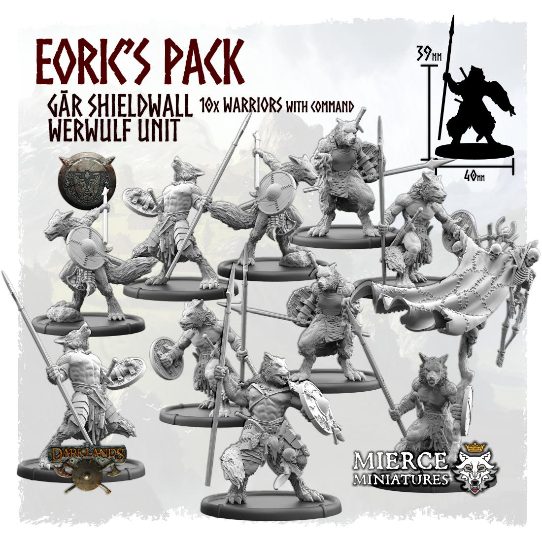 Eoric's Pack, Gār Shieldwall Werwulf Unit (10x warriors w cmd)