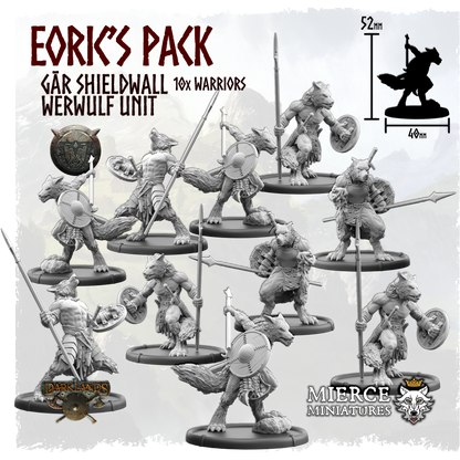 Eoric's Pack, Gār Shieldwall Werwulf Unit (10x warriors)