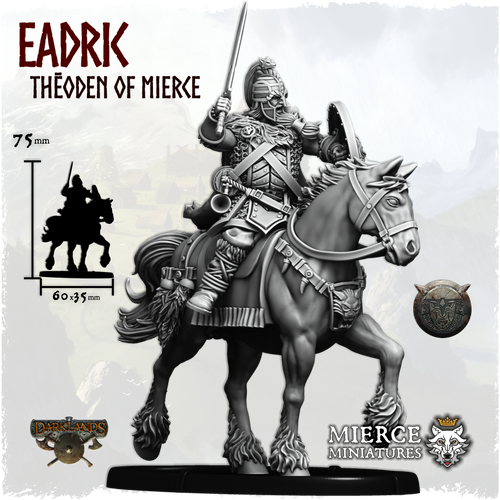 Helmed Shieldwall Eadric, Thēoden of Mierce on Horse