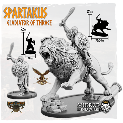 Spartakus, Gladiator of Thrace on Foot and on Leonis