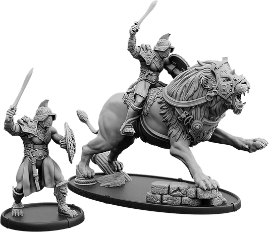 Spartakus, Gladiator of Thrace on Foot and on Leonis
