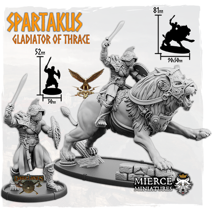 Spartakus, Gladiator of Thrace on Foot and on Leonis