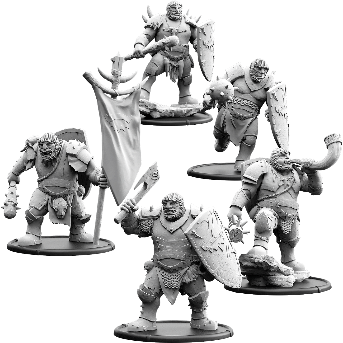 Graadon's Mob, Shieldwall Ograx of Baalor Unit (5x warriors w cmd)