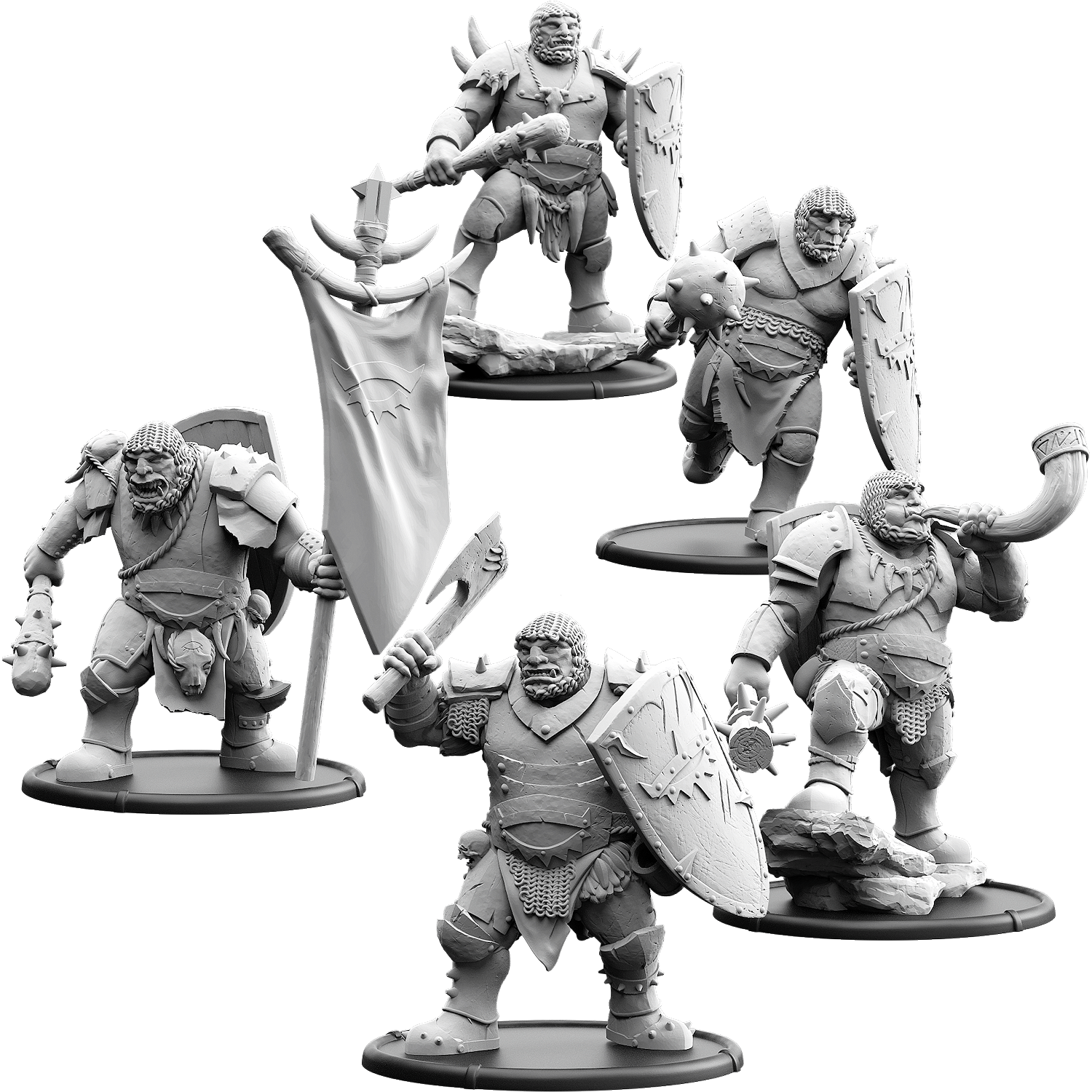 Graadon's Mob, Shieldwall Ograx of Baalor Unit (5x warriors w cmd)