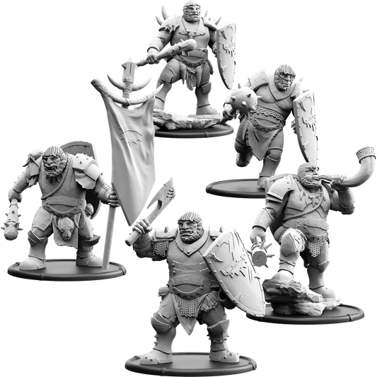 Graadon's Mob, Shieldwall Ograx of Baalor Unit (5x warriors w cmd)