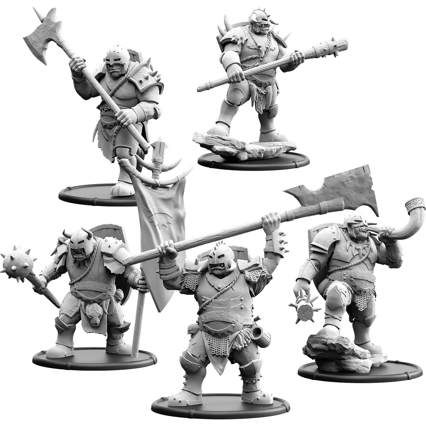 Gonraad's Mob, Great Club Ograx of Baalor Unit (5x warriors w cmd)