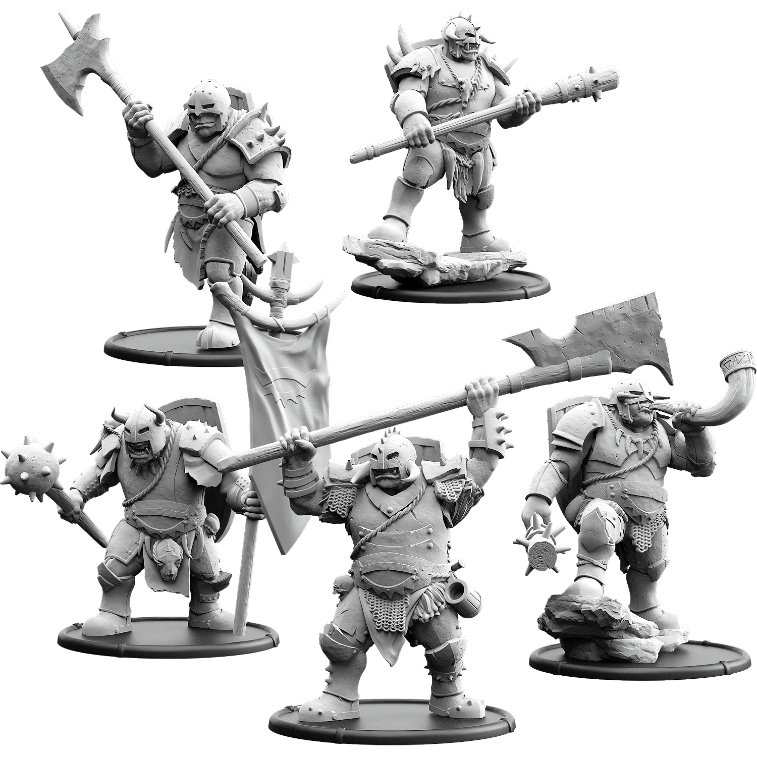 Gonraad's Mob, Great Club Ograx of Baalor Unit (5x warriors w cmd)