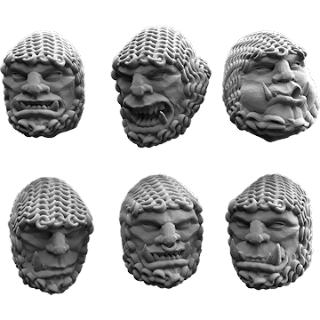 Ograx of Baalor Chainmail Coif Heads Pack