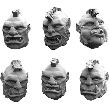 Ograx of Baalor Crest Hair Heads Pack