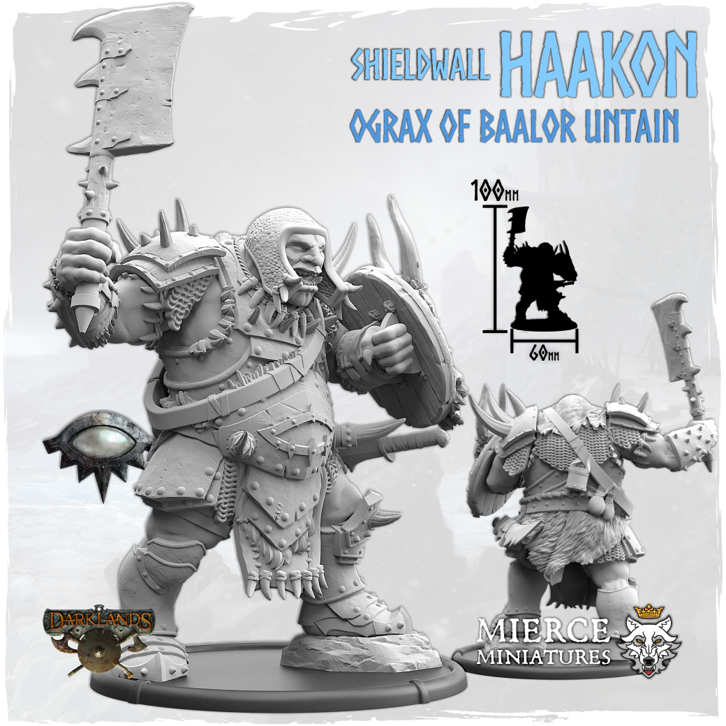Shieldwall Haakon, Ograx of Baalor Untain on Foot