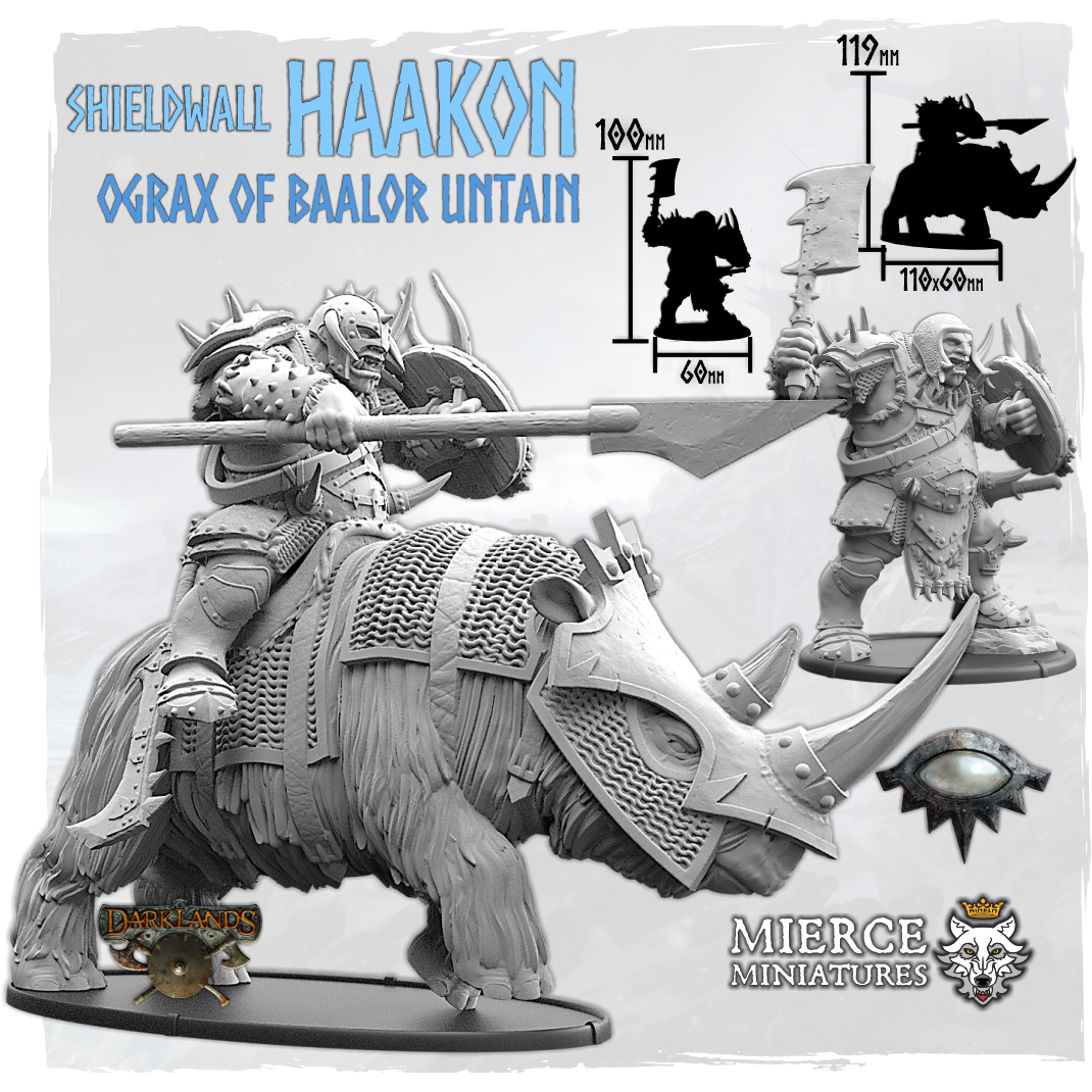Shieldwall Haakon, Ograx of Baalor Untain on Foot and on Srónocx