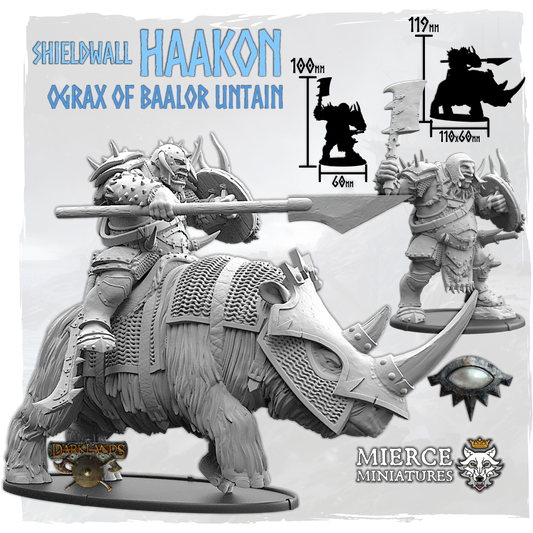 Shieldwall Haakon, Ograx of Baalor Untain on Foot and on Srónocx