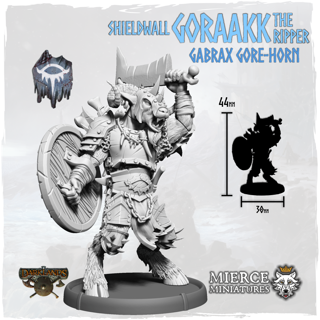 Shieldwall Goraakk the Ripper, Gabrax Gore-Horn on Hoof