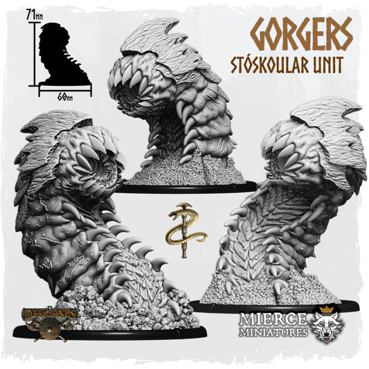 Gorgers of Khthon, Stóskoular Unit (3x warriors w cmd)