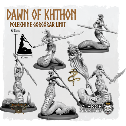 Dawn of Khthon, Polekhine Gorgórar Unit (5x warriors w cmd)