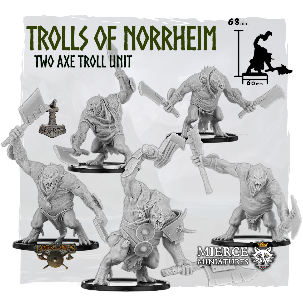 Darklands - Norse - Trolls of Norrheim, Two Axe Troll Unit Darklands - Norse - Trolls of Norrheim, Two Axe Troll Unit