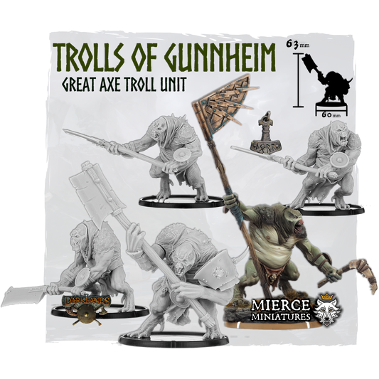 Trolls of Gunnheim, Great Axe Troll Unit (5x warriors w cmd)