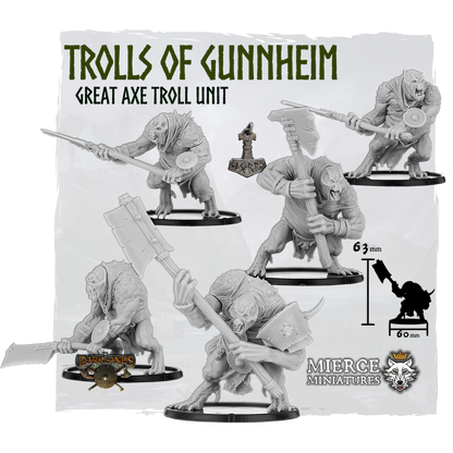 Trolls of Gunnheim, Great Axe Troll Unit (5x warriors)
