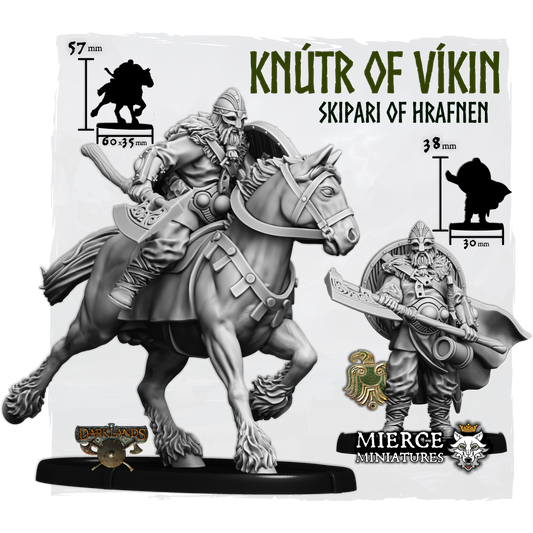 Helmed Knútr of Víkin, Skipari of Hrafnen on Foot and on Horse