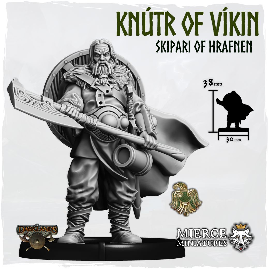 Unhelmed Knútr of Víkin, Skipari of Hrafnen on Foot