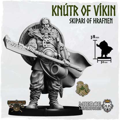 Unhelmed Knútr of Víkin, Skipari of Hrafnen on Foot