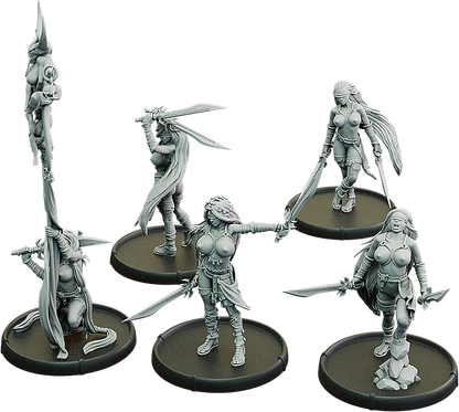 Euryalia's Blades, Falchions-Melusine Unit (5x warriors w cmd)
