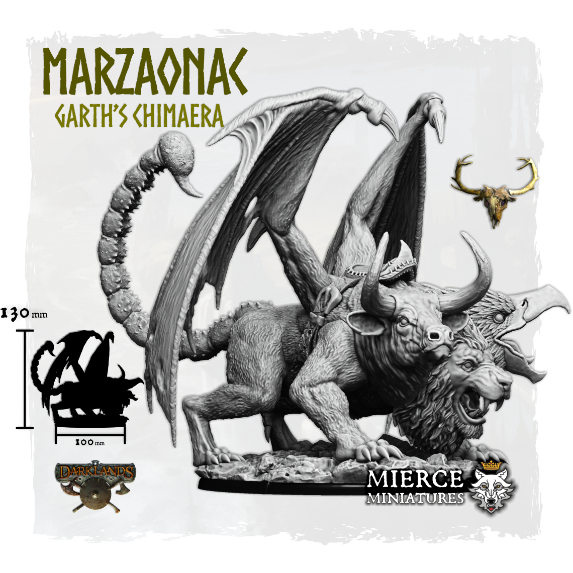 Darklands - Ysians - Marzaonac, Garth's Chimaera – Mierce Miniatures