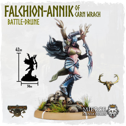 Falchion-Annik of Carn Wrach, Battle-Drune on Foot