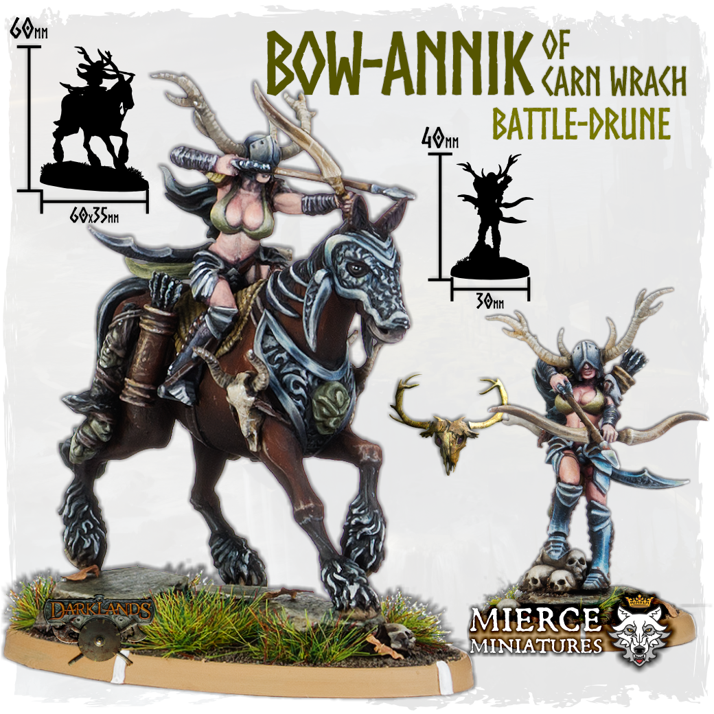 Bow-Annik of Carn Wrach, Battle-Drune on Foot and on Margh